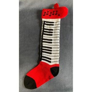 Vintage 1986 Department 56 Piano Keys Knit Stocking